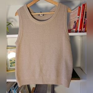 Ninety Co. Women's Vest Cream Cotton Blend Size Medium Cottagecore Boho Granola